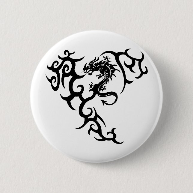 Tribal mit Drache Button (Front)