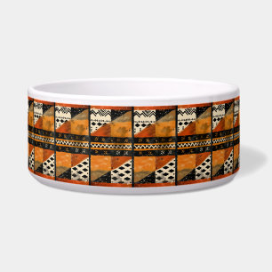 Tribal motifs in black and earth tones bowl