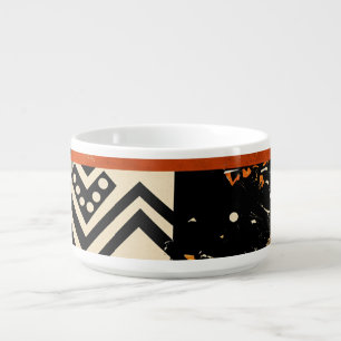 Tribal motifs in black and earth tones view bowl