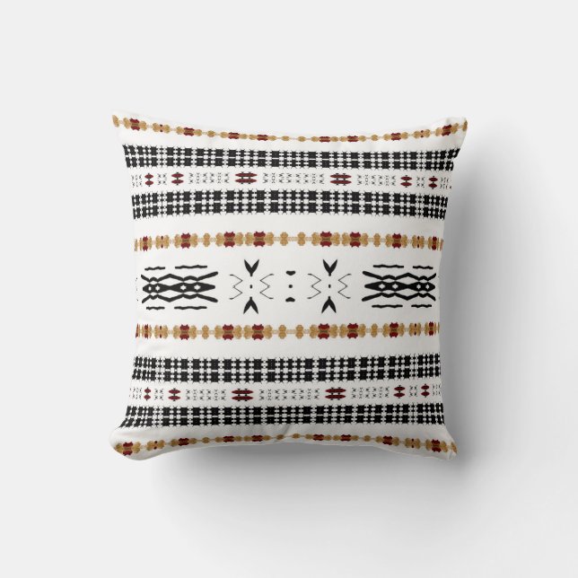 Tribal Mud Cloth Throw Pillow (Front)