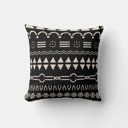 Tribal Mudcloth pattern throw Throw Pillow