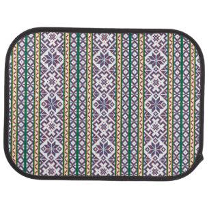 Tribal Multicolored ancient symbol folk art design Car Floor Mat