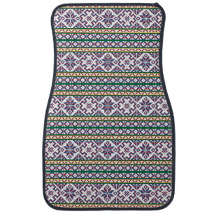 Tribal Multicolored ancient symbol folk art design Car Floor Mat