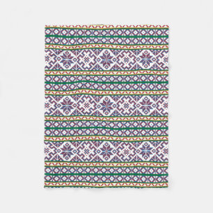 Tribal Multicolored ancient symbol folk art design Fleece Blanket