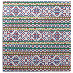 Tribal Multicolored ancient symbol folk art design Napkin