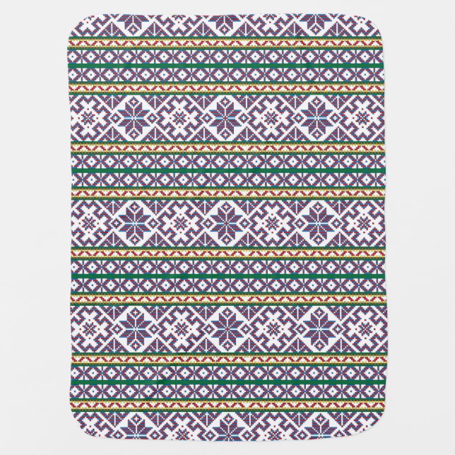 Tribal Multicolored ancient symbol folk art design Swaddle Blanket (Front)