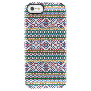 Tribal Multicolored ancient symbol folk art design Clear iPhone SE/5/5s Case