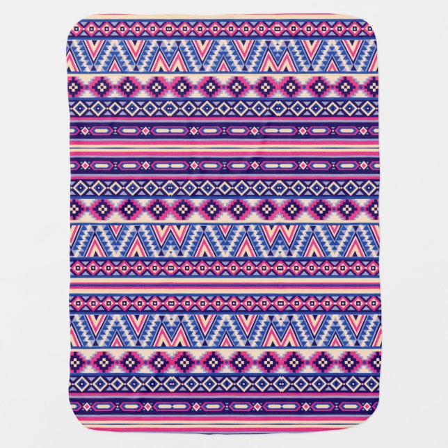 Tribal Native American Aztec Pattern Swaddle Blanket (Front)