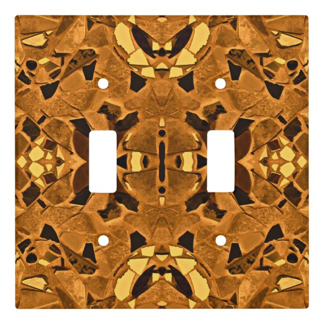 Tribal Native Ethnic Western Brown Black Yellow Light Switch Cover (Front)