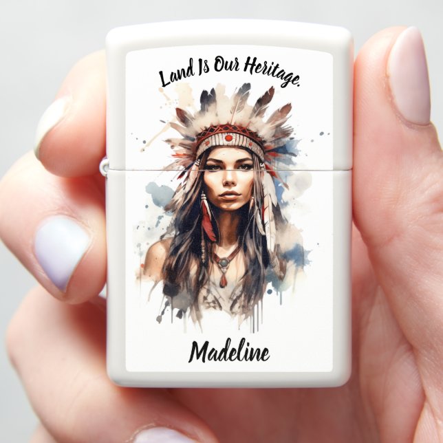 Tribal Native Indian Artistic Flair Zippo Lighter (In Hand)