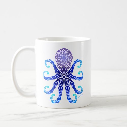 Tribal Octopus Twilight Blues Coffee Mug