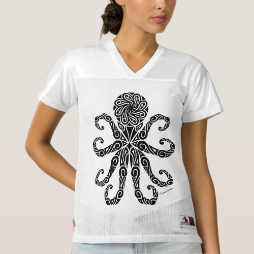 Tribal Octopus Womens Football Jersey