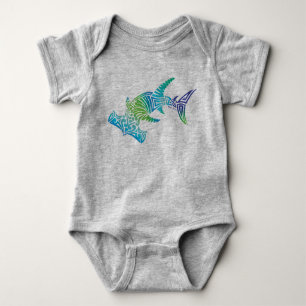 Tribal Ombre Hammerhead Shark Baby Bodysuit