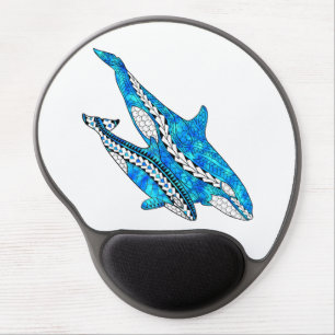 Tribal Orca Whales Gel Mouse Pad