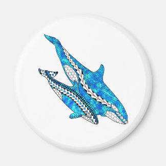 Tribal Orca Whales Magnet