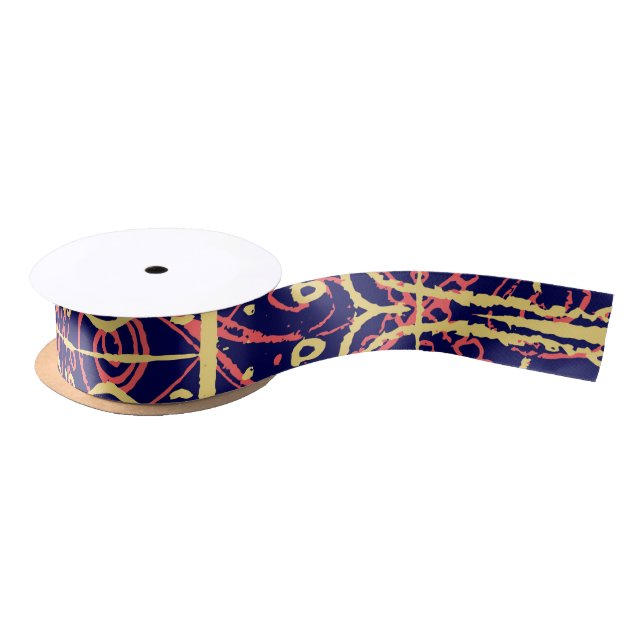 Tribal Ornate Pattern Satin Ribbon (Spool)