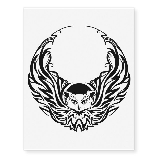 Moon owl with stars, tribal tattoo' Sticker | Spreadshirt