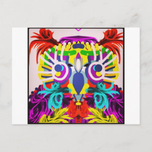 Tribal Owl With Many Colors Postcard