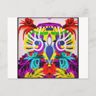 Tribal Owl With Many Colors Postcard