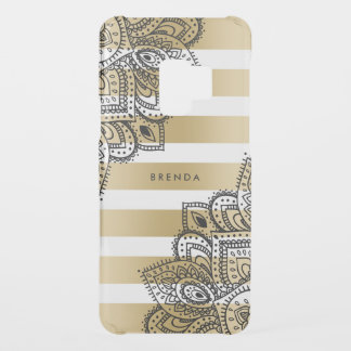 Tribal Paisley Mandala On Gold & White Stripes Uncommon Samsung Galaxy S9 Case