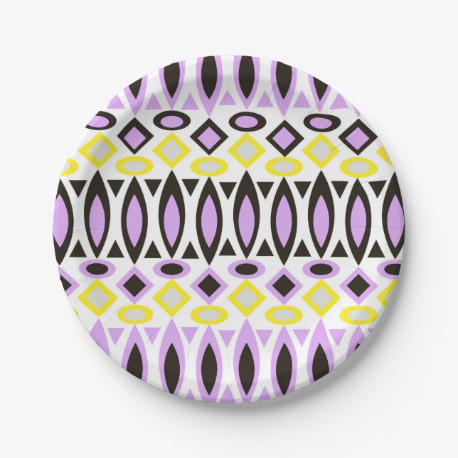 Tribal pattern paper plates (Front)