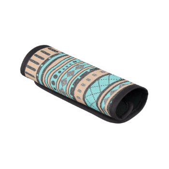 Tribal Pattern Peach And Turquoise Luggage Handle Wrap by macdesigns2 at Zazzle