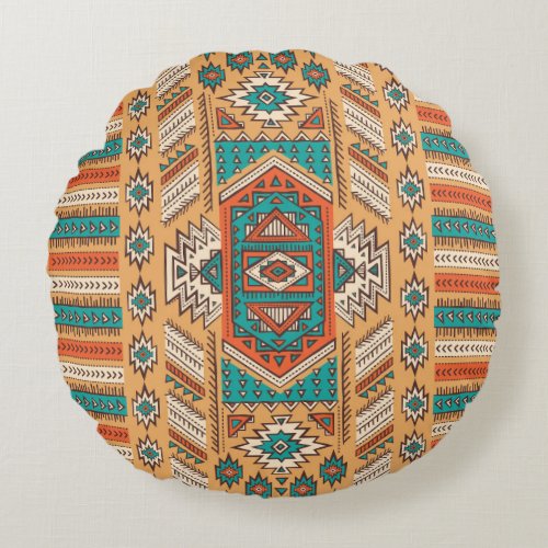 Tribal pattern perfect for decor round pillow