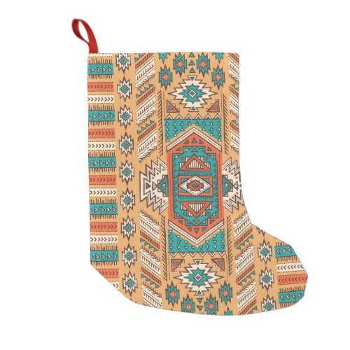 Tribal pattern perfect for decor small christmas stocking