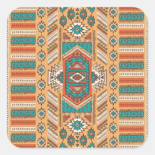 Tribal pattern perfect for decor square sticker