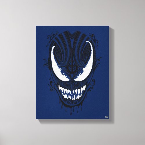 Tribal Pattern Symbiote Head Canvas Print