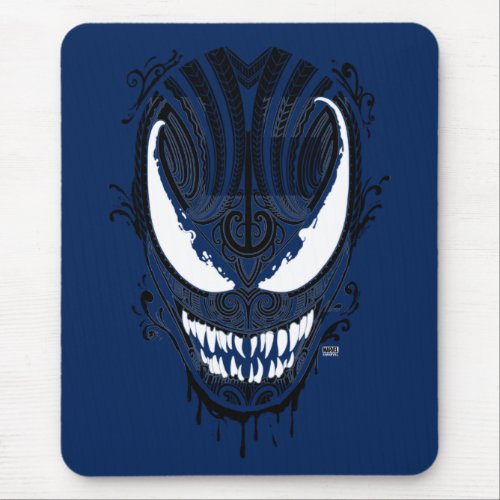 Tribal Pattern Symbiote Head Mouse Pad