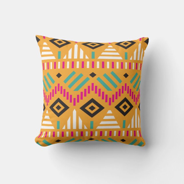 Tribal Pattern Throw Pillow (Front)