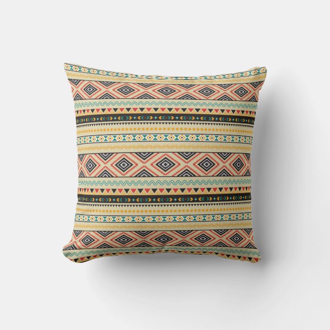Tribal Pattern Throw Pillow (Front)