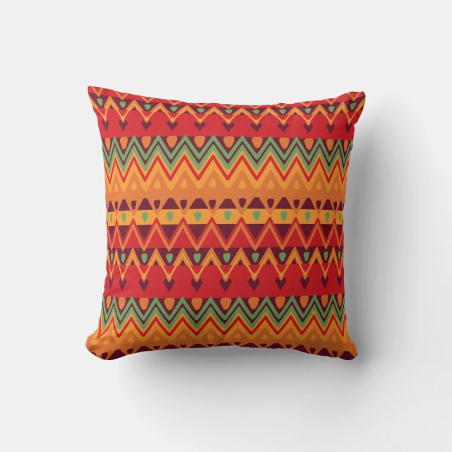 Tribal Pattern Throw Pillow (Front)