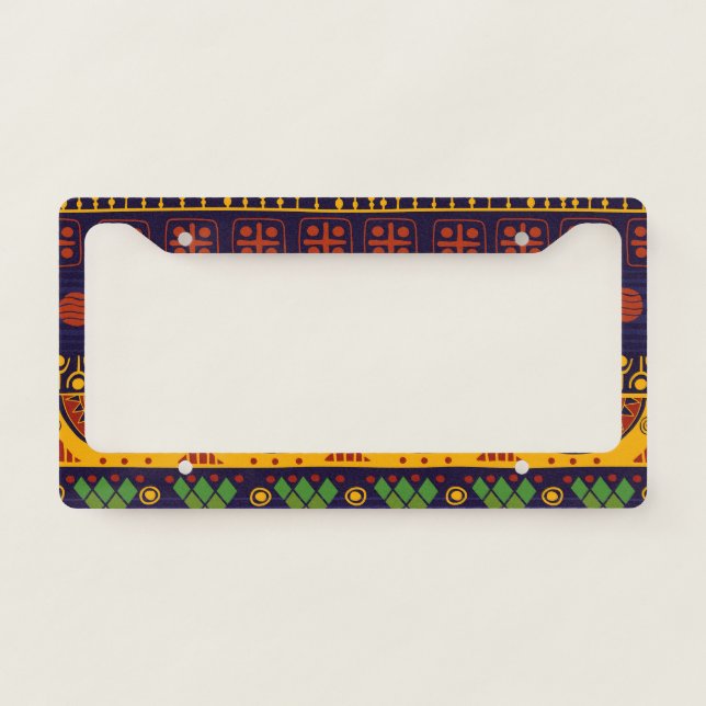 Tribal pattern, versatile for various uses. license plate frame (Front)