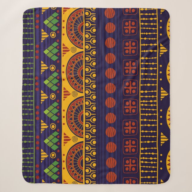 Tribal pattern, versatile for various uses. sherpa blanket (Front)