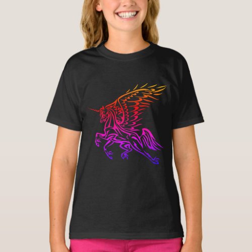 Tribal Pegasus_Unicorn T_Shirt