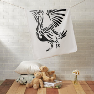 Tribal Pelican Art Baby Blanket