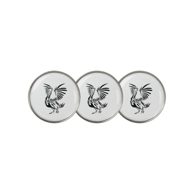Tribal Pelican Art Golf Ball Marker (3 Up)