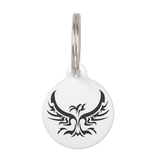 Tribal Phoenix Pet ID Tag (Front)
