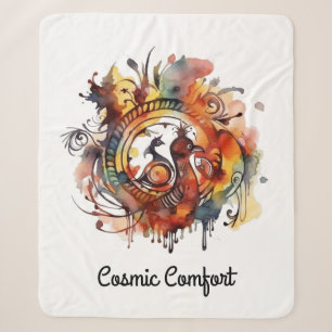 Tribal Phoenix Watercolor Mandala, custom  Sherpa Blanket