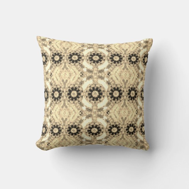 Tribal Pink Filtered Sepia Design Throw Pillow (Front)