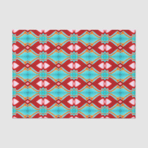 Tribal Pink Teal Red Bright Art Pattern Decoupage Tissue Paper