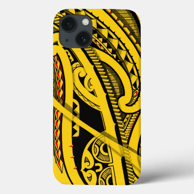 Tribal Polynesian tattoo design with Maori koru Case-Mate iPhone Case (Back)