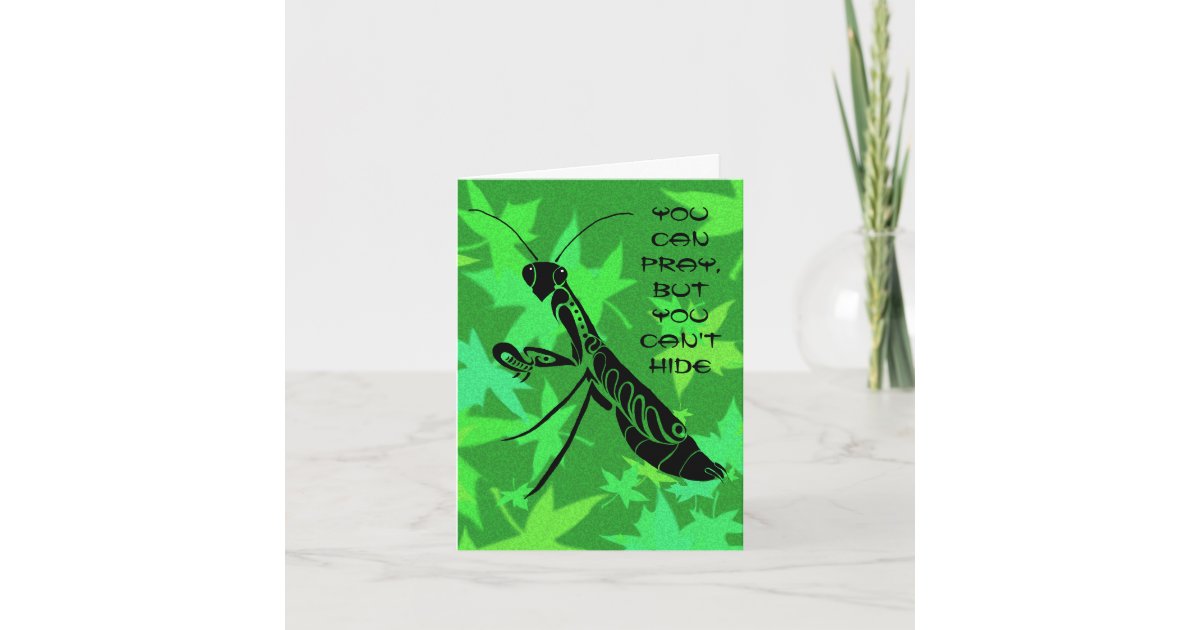 Tribal Praying Mantis Birthday Card 