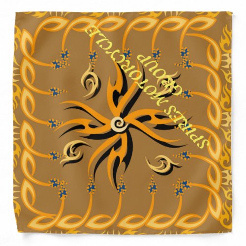 Tribal print in orange yellow and brown editable bandana