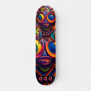 Tribal psychedelic totem 7 3/4" skateboard deck