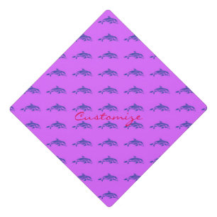 Tribal purple dolphins Thunder_Cove Graduation Cap Topper
