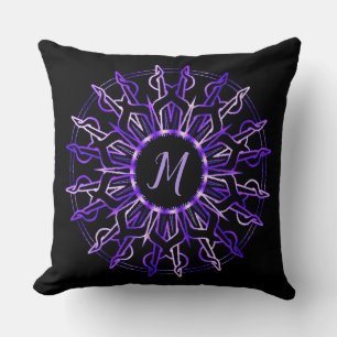 Tribal Purple Sun Throw Pillow
