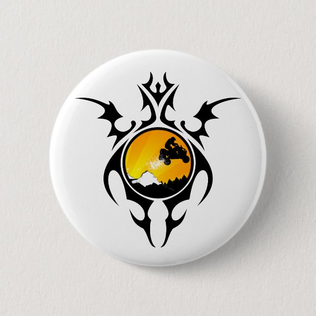 tribal quads pinback button (Front)